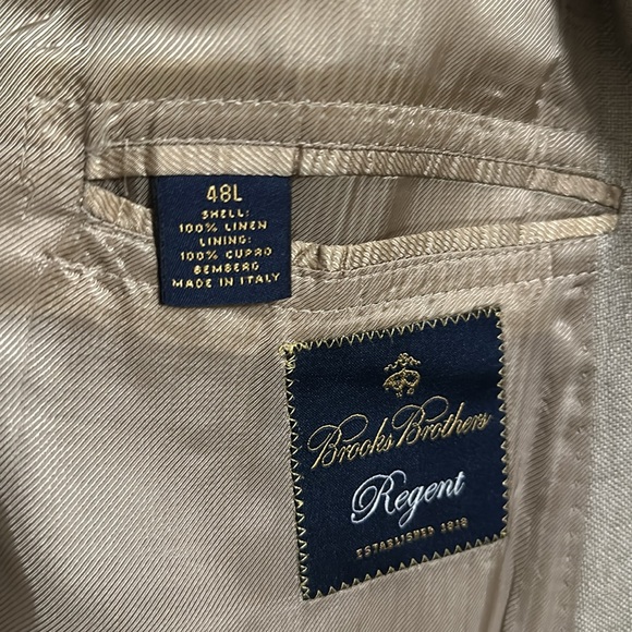 Brooks Brothers Tan Linen 48L (Long) Blazer Sportcoat - Picture 8 of 9